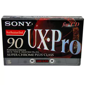 SONY UX-PRO90 CHROME BLANK AUDIO CASSETTE TAPE TYPE II - BRAND NEW AND SEALED - Picture 1 of 8