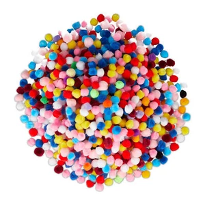 Pompons klein bunte Pom Pom Kugeln mini Pompom Bommel zum Basteln 1cm 1000er Set - Bild 1 von 3