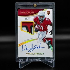 2015 Panini Immaculate DAVID JOHNSON RC Auto /25 Gold Holo RPA Patch #142