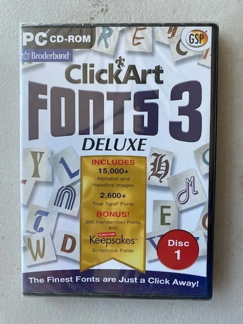 PC CLICKART FONTS 3 DELUXE NEW SEALED SOFTWARE - Image 1 of 1