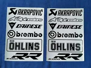12 x Sponsoren Aufkleber Set - Motorrad - Auto - 10 cm Breit - schwarz - Bild 1 von 1