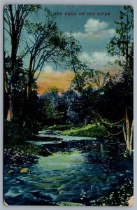 Postcard c1910 The Bend of The River Evening View Valentines Mezzograph  - Picture 1 of 2