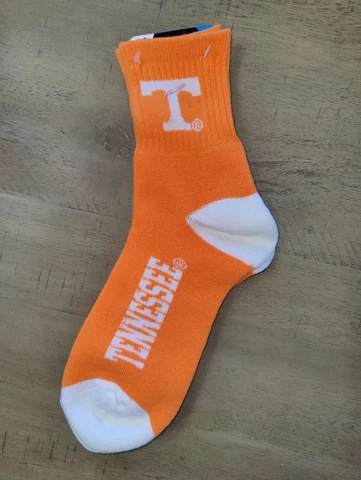 Tennessee Volunteers Mens Primary NCAA Team 1/4 Length Socks Large Cover