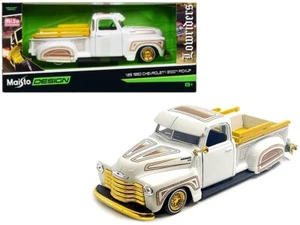 Maisto 1:25 Design Lowriders 1950 Chevrolet 3100 Pickup Truck Low Rider White - Picture 1 of 1