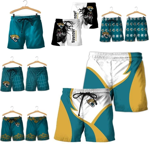Jacksonville Jaguars Men's Board Shorts Summer Swim Trunks Sports Beach Shorts Cover