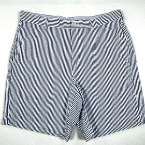 Brooks Brothers Genuine Seersucker Shorts Men's 34 Blue Flat Front Preppy Beach - Picture 1 of 8