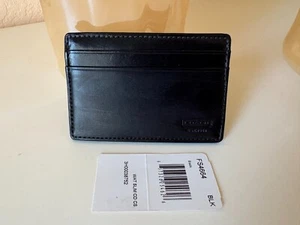 NWT Coach Vintage Water buffalo slim card case holder wallet black #4664 - Picture 1 of 6