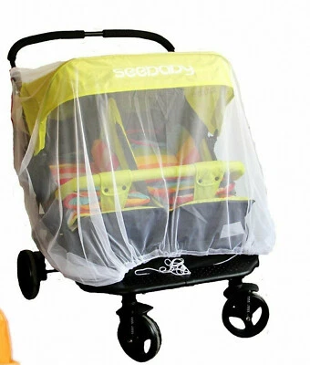 Universal Baby Mosquito Net Insect Bug Cover for BOB Twin Double Tandem Stroller - Image 1 of 4