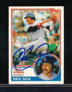 1983 Topps Traded #4T Tony Armas signed auto autograph crisp bold blue sharpie