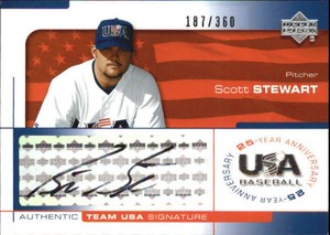 2004 USA Baseball 25th Anniversary Signatures Black Ink #STEW Scott Stewart/360