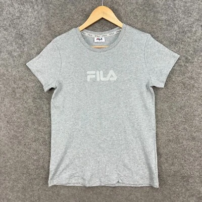 Camiseta Fila Mujer Top Talla 6 Gris Manga Corta Cuello Redondo Algodón Logo 4108 Foto 1 de 4