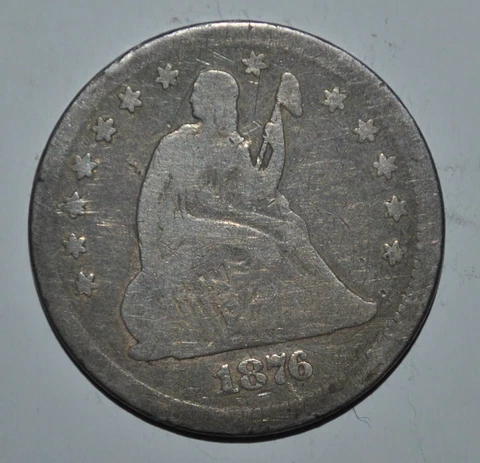 1876 CC Seated Liberty Quarter   {{{6581 Cover