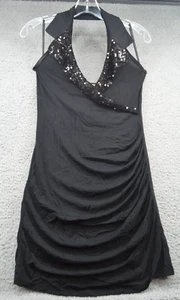 Wal G Pailletten sexy figurbetontes Kleid Größe Small Damen schwarz Neckholder Freizeit NEU - Bild 1 von 9