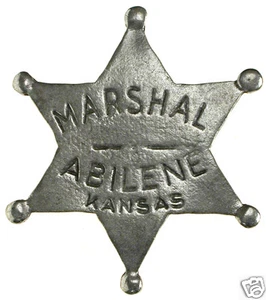 MARSHAL ABILENE KANSAS BADGE,OLD WEST, LAWMAN,VINTAGE,OBSOLETE #09 - Picture 1 of 2