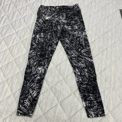 Marc New York Leggings Yoga Pants Womens Medium Black Geometric Stretch - Image 1 of 4