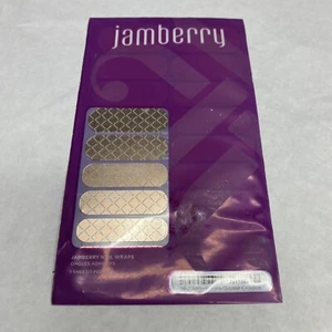 Jamberry Nail Wraps Full Sheet (new) Gold Fishnet on Clear Free Shipping - Picture 1 of 3
