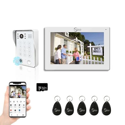 Video Door Phone intercom, 7 Inch Touch Monitor with Wired1080P doorbell system - Image 1 of 4