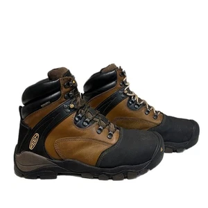 Keen Louisville 6" MET Waterproof Boot Steel Toe Work Wide Boot Brown Black 10EE - Picture 1 of 9