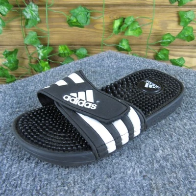 Sandália Adidas Slide Boys Y 2 média preta sintética gancho e laço - Imagem 1 de 4