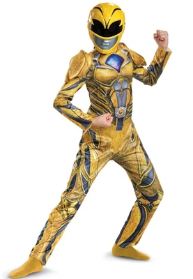 Mighty Morphin Power Rangers Yellow Costume NEW size 7-8 Med Child Girl - Image 1 of 2