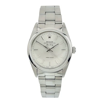 Rolex Air King acero inoxidable esfera plateada 34 mm reloj automático para hombres 14000M Foto 1 de 4