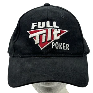 Full Tilt Poker Black Adjustable Hat Embroidered Logo Art Headwear Vintage Cap - Picture 1 of 9