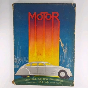 Libro de recuerdos de automóvil edición anual de exhibición de 1934 de la revista Motor de colección - Imagen 1 de 20