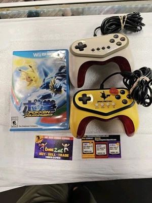 Wired HORI Wii U Pokken Tournament Pro Pad Pikachu Pokemon Bundle - Image 1 of 4