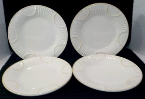 Set of 4 LENOX Butler's Pantry BUFFET Beaded Accent SALAD Luncheon Plates 9" EUC - Picture 1 of 17