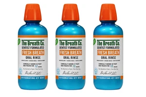 3 x Icy Mint 500 Ml The Breath Co Fresh Breath Oral Rinse - Picture 1 of 13