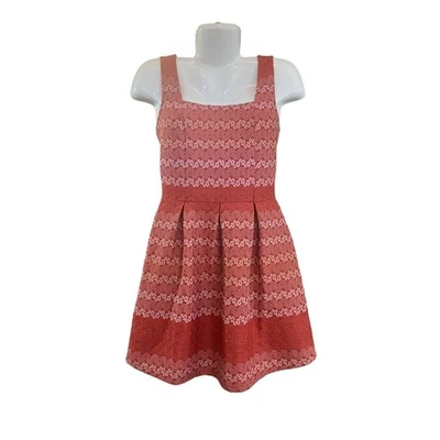 Vestido sin mangas Alya para mujer naranja/crema bordado detalle línea A | Talla XS Foto 1 de 4