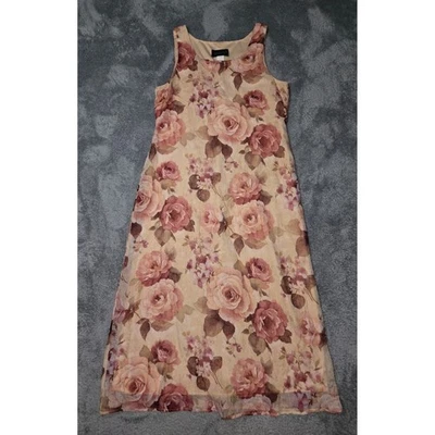 Maxi Vestido Floral De Colección Ropa Conectada Talla 14 Sin Mangas Cottagecore Usado en Excelente Condición Foto 1 de 4