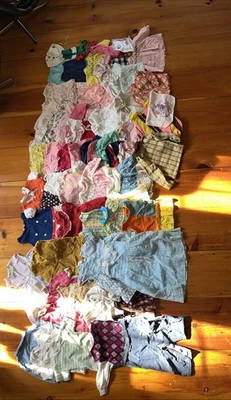 Vintage 60 Pc Lot 50s 60s Baby Girl Toddler Child Clothes As Is Mod Estate Fresh - Image 1 of 4