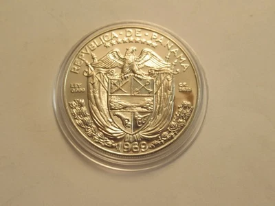 1969 Panama Silver Proof Un Balboa,w/capsule, super details! - Image 1 of 2