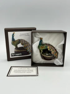 Pier 1 Cloisonné Peacock Trinket Bos SEE DESCRIPTION  - Bild 1 von 9