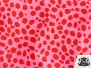 Velboa Faux Fur Fabric Animal Print RED PINK DALMATIAN / 60" W / By the Yard - Picture 1 of 1