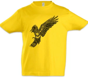 Aztec Crow Jungen T-Shirt Aztecs American Indians Crows Azteken Indian Krähe - Picture 1 of 1