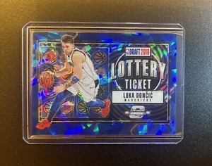 2018-19 Luka Doncic Contenders Optic RC Lottery Ticket Blue Cracked Ice. SSP!