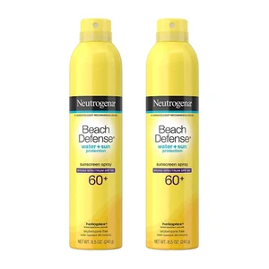 Neutrogena Beach Defense Body Sunscreen Spray Lotion SPF 60 ~ 2 Pack 8.5 OZ Each - Picture 1 of 3