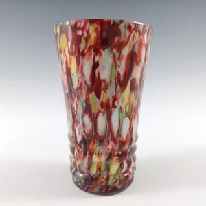 Welz Bohemian Honeycomb Spatter Glass Tumbler Vase - Picture 1 of 6