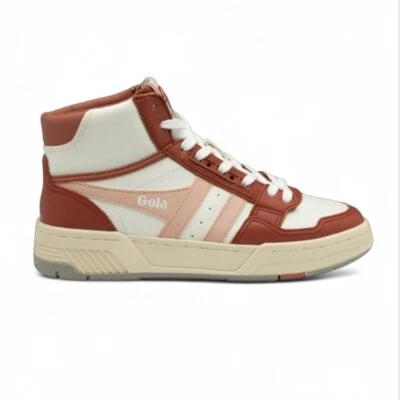 Tênis Gola Feminino Challenge Alto Branco Ferrugem Rosa Sapatos de Topo Alto Tamanho 7.5 - Imagem 1 de 4