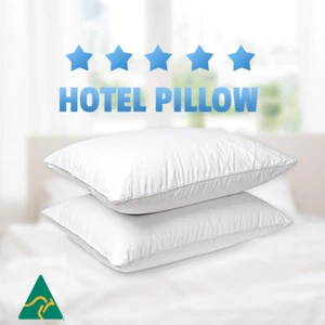 2x Aus Made Microfibre Hotel Pillow - Cotton Cover -Altern to Down/Latex/Memory - Picture 1 of 8
