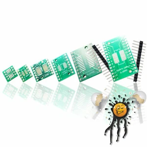 SOP8 SOP10 SOT23 SOP14 SOP16 SOP20 SOP24 SOP28 to Dip Adapter Set 6pcs + Pins - Picture 1 of 22