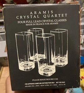 ARAMIS ~ Beautiful Set of (4) Crystal Glasses Full Lead~ France NEW - Picture 1 of 2