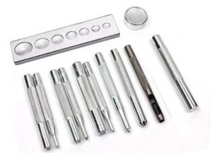 Die Punch Tool Set 10/12/15/17mm Rivets/Popper Snap Fasteners Press Studs Button - Picture 1 of 8