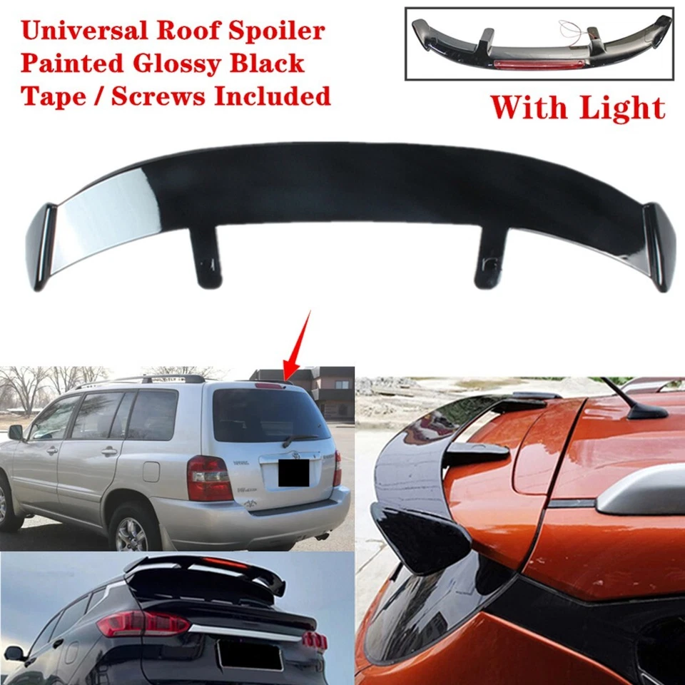 Universal Fit For Toyota Highlander 00-07 Rear Roof Spoiler Wing Black W/ Light Foto 1 de 4