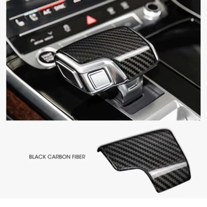 Carbon Fiber Gear Shift Knob Head Caps Cover Trim Fits Audi A6 A7 A8 Q7 Q8 2020+ - Picture 1 of 6