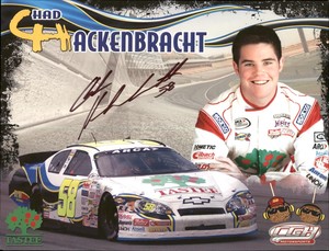 Chad Hackenbracht Signed Hero Post Card Photo NASCAR Racing *Autograph Den*