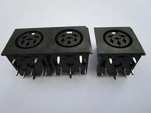 20 pcs S Terminal DIN Jack 6 pin Circular Female PCB Mount Connector Black New - Picture 1 of 8