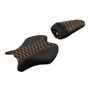 Asiento conductor pasajero negro+naranja delantero+trasero apto para Yamaha YZF R6 2017-2022 - Imagen 1 de 10